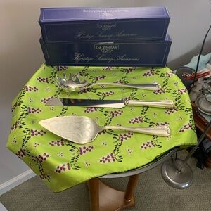 Gorham SilverPlated Serveware Dessert Set/2 & Pasta Scoop = 3 Pieces Vintage NWT
